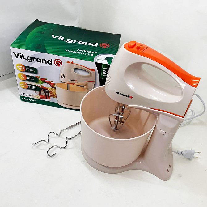 Хороший побутовий тістоміс ViLgrand VHM3017B 300 Вт, Міксер для приготування тіста та кремів CA-97 Київ - фото 10