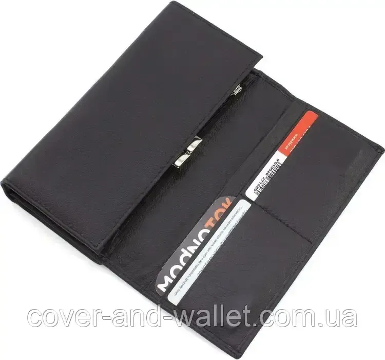 Женский кожаный кошелёк с визитницей из натуральной кожи на магнитной застежке Marco Coverna Киев - изображение 6