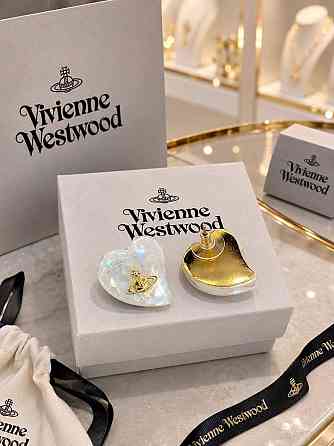 Брендовые серьги сердце  Vivienne Westwood в позолоте Одесса