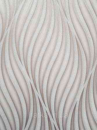 Обои винил на флизелине метровые Sintra Edelina абстракция волны листья структурные 3д голубые серые серебро Киев