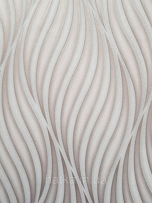 Обои винил на флизелине метровые Sintra Edelina абстракция волны листья структурные 3д голубые серые серебро Киев - изображение 2