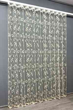 Тюль VR-Textil 1684т Фатин с вышивкой Молочный 300х270 см (42-0727) Киев