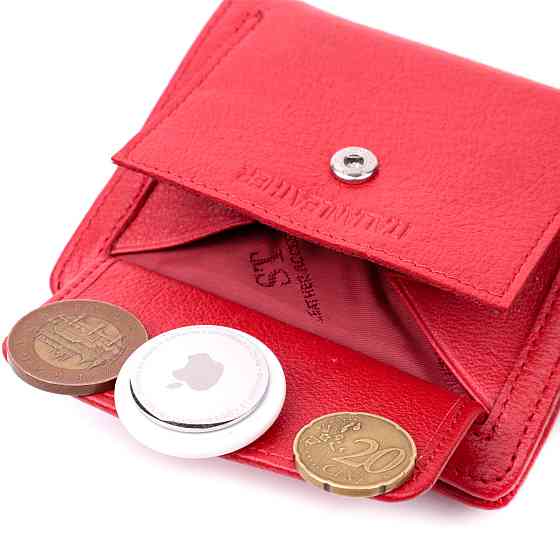 Жіночий яскравий гаманець вертикального типу із натуральної шкіри ST Leather 22453 Червоний Київ