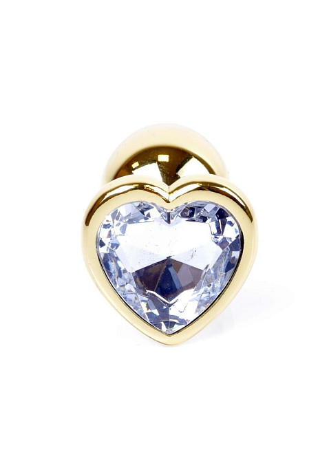 Анальна пробка - Jewellery Gold Heart Plug Clear Sex Aura Київ - фото 2