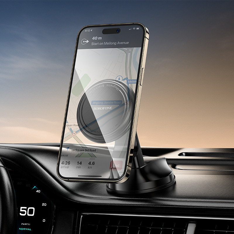 Автотримач для телефона BOROFONE BH136 Parker ring magnetic car holder(center console) Black Киев - изображение 8