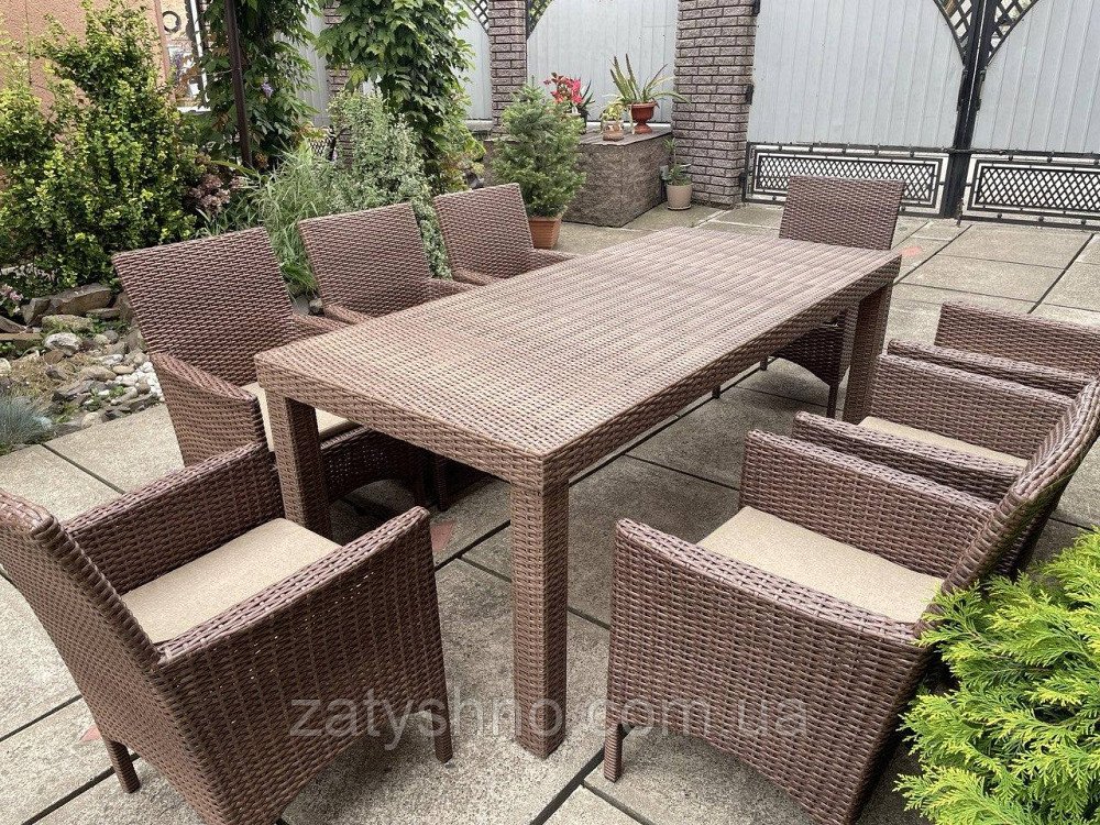 Ротангові меблі вуличні коричневі плетені Київ - фото 10