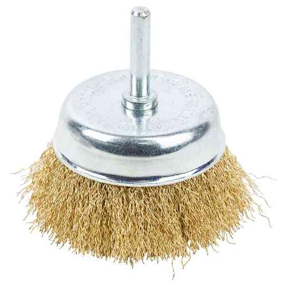 Щітка дротяна чашоподібна Ø75 мм Ø 6 мм (латунована) GRAD (9034075) Київ