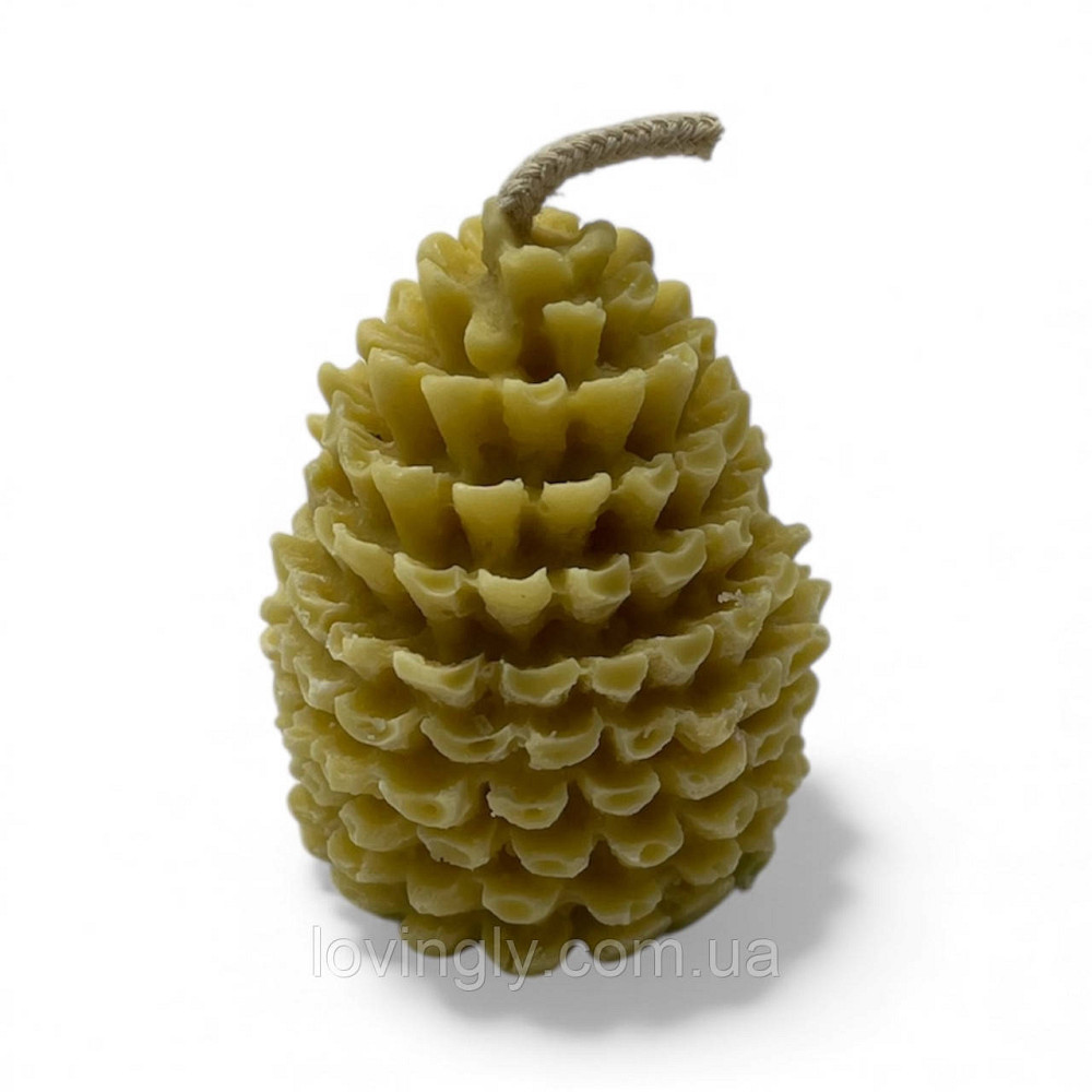 Фігурна свічка ручної роботи Шишка , натуральний віск 6 см Ірпінь - фото 2