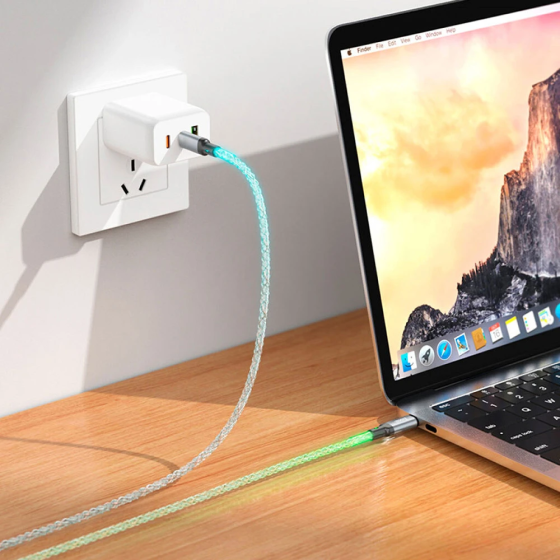 Кабель HOCO U112 Shine Type-C до Type-C 60W сірий Київ