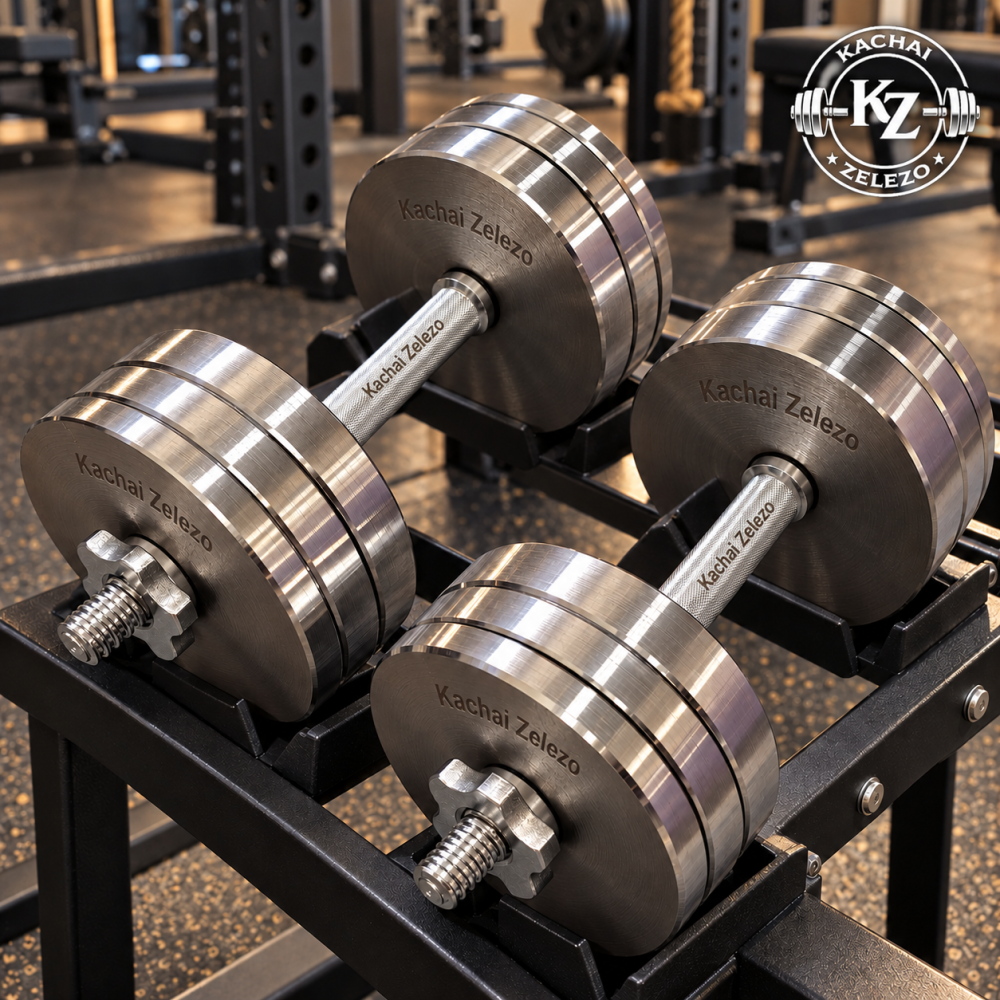 Гантели наборные 2 по 20 кг металлические без покрытия Kachai Zelezo Iron Pro Киев - изображение 11