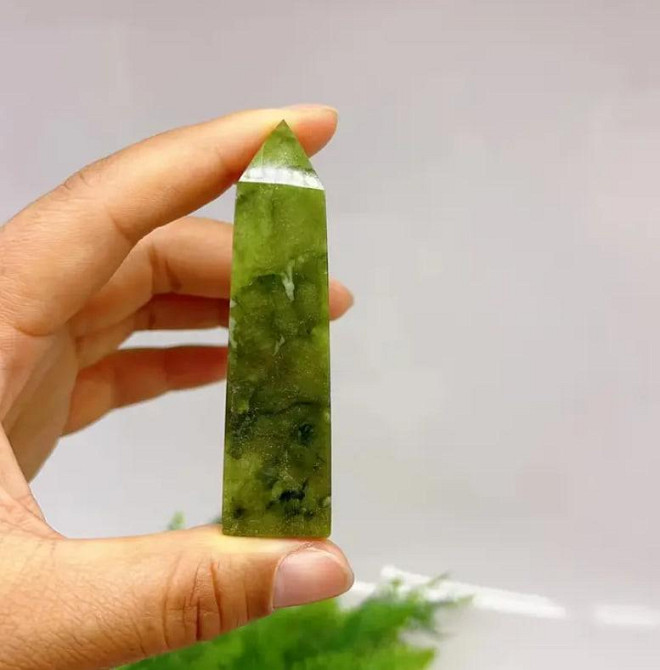 Натуральний серпентиновий обеліск, обеліск зі змійовика, стовпчик із натурального серпентину, висота Київ - фото 1