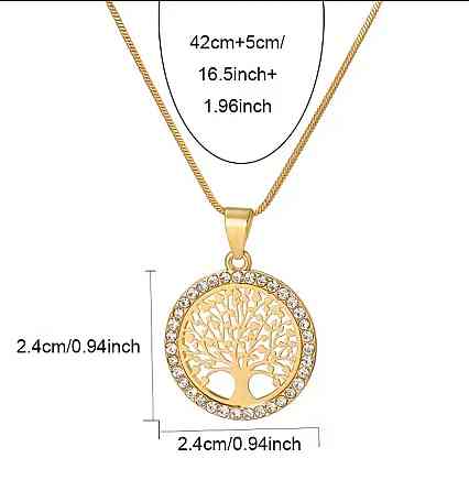 Кулон Дерево Жизни — позолоченное ожерелье с цирконием, женская цепочка 42+5 см Киев