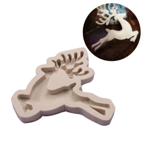 Молд силиконовый Олень 14 на 14 см серый Киев - изображение 3