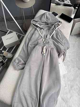 Женский теплый повседневный костюм двойка: кофта и брюки из двухстороннего флиса Серый, 42/46 Одесса