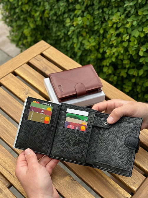 Чоловічий шкіряний гаманець люкс, чоловіче портмоне натуральна шкіра HORTON 301B Київ - фото 6