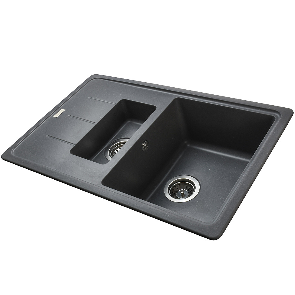 Гранітна мийка Globus Lux IZEO сірий металік 780x500мм-А0003 Тернопіль - фото 2