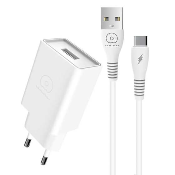 Сетевое зарядное устройство с кабелем WUW-T82 Single USB home charger set type-c Одесса