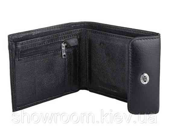 Мужское кожаное портмоне на кнопке (1551) подарочная упаковка Киев