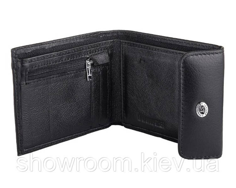 Мужское кожаное портмоне на кнопке (1551) подарочная упаковка Киев - изображение 2