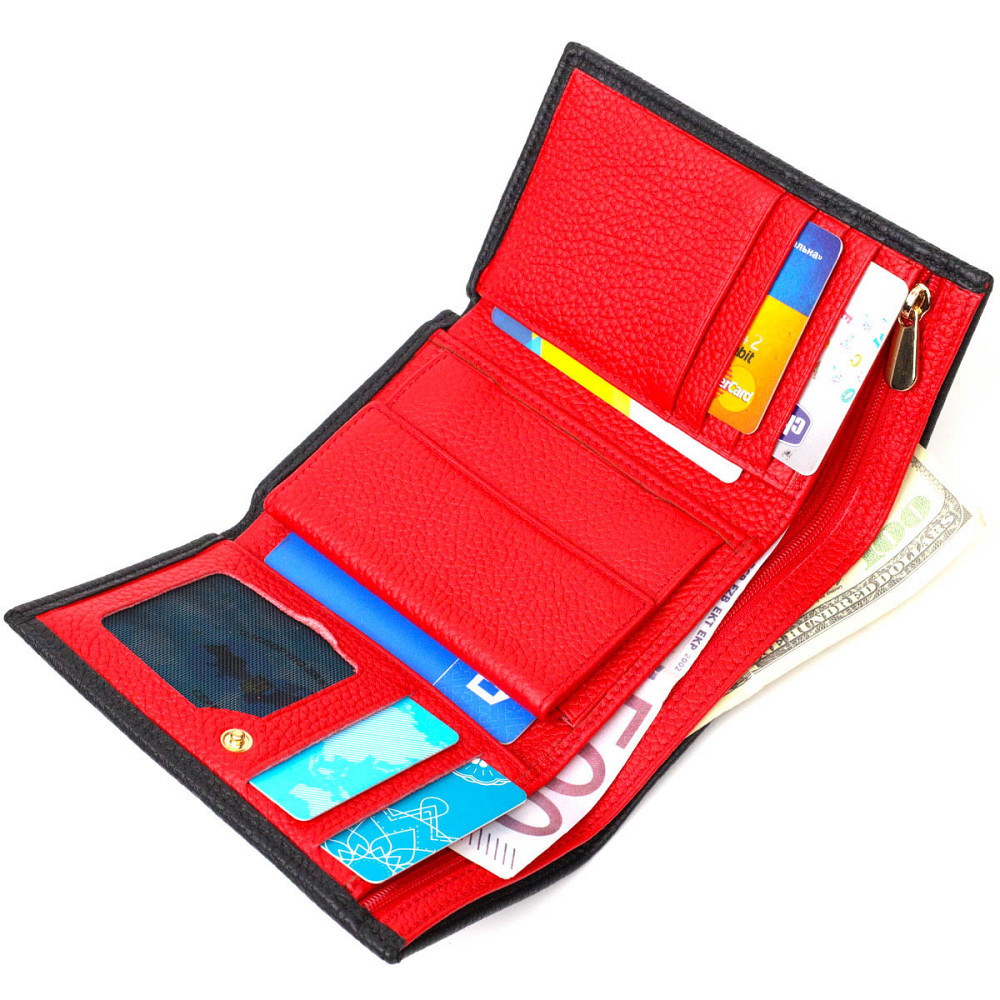 Комбинированный кошелек для женщин из натуральной кожи Tony Bellucci 22037 Черный Киев - изображение 6