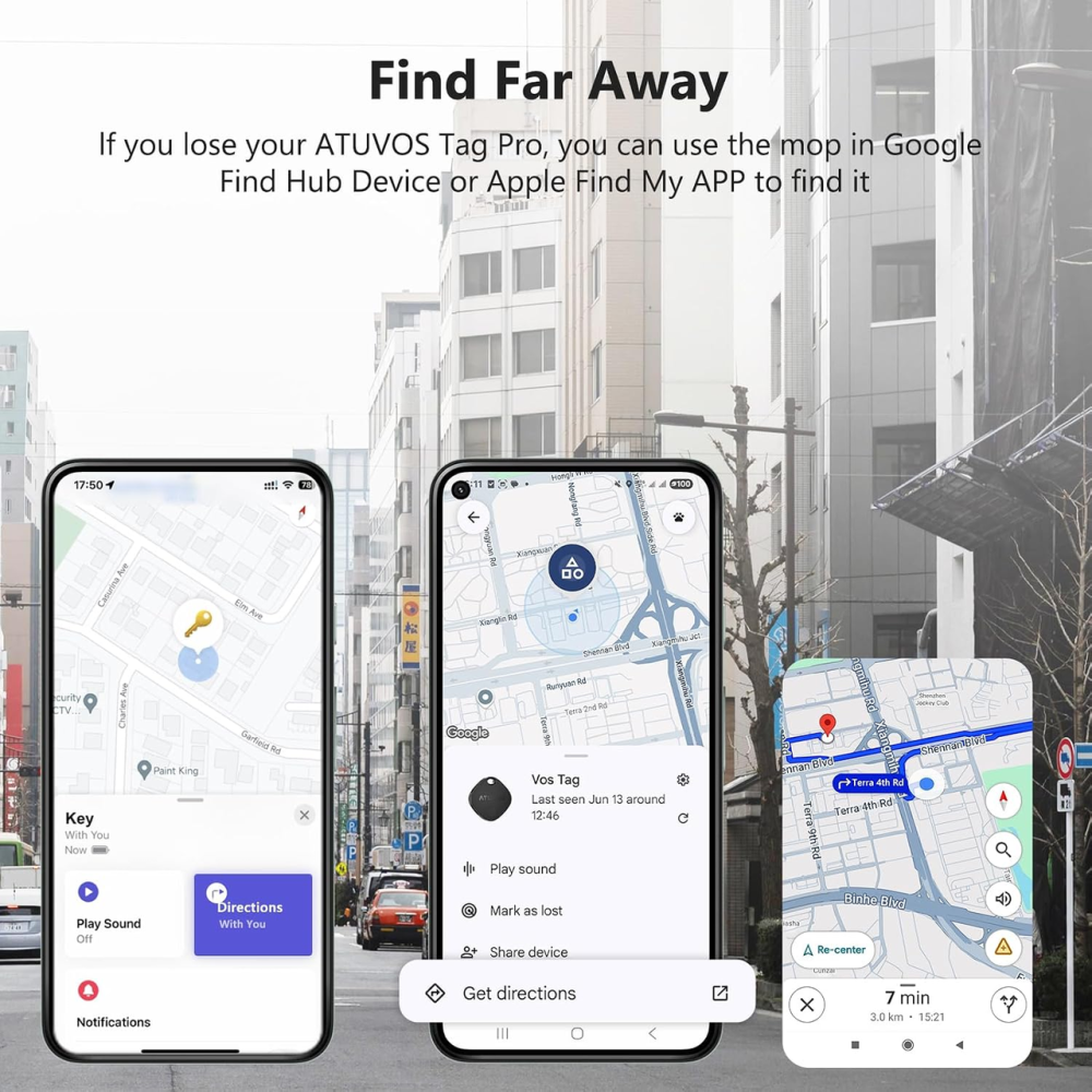 Bluetooth-трекер ATUVOS Air Tracker Tag PRO 4 шт., Apple Find My / Google Find Hub, IP67, CR2032, iOS/Android Киев - изображение 5
