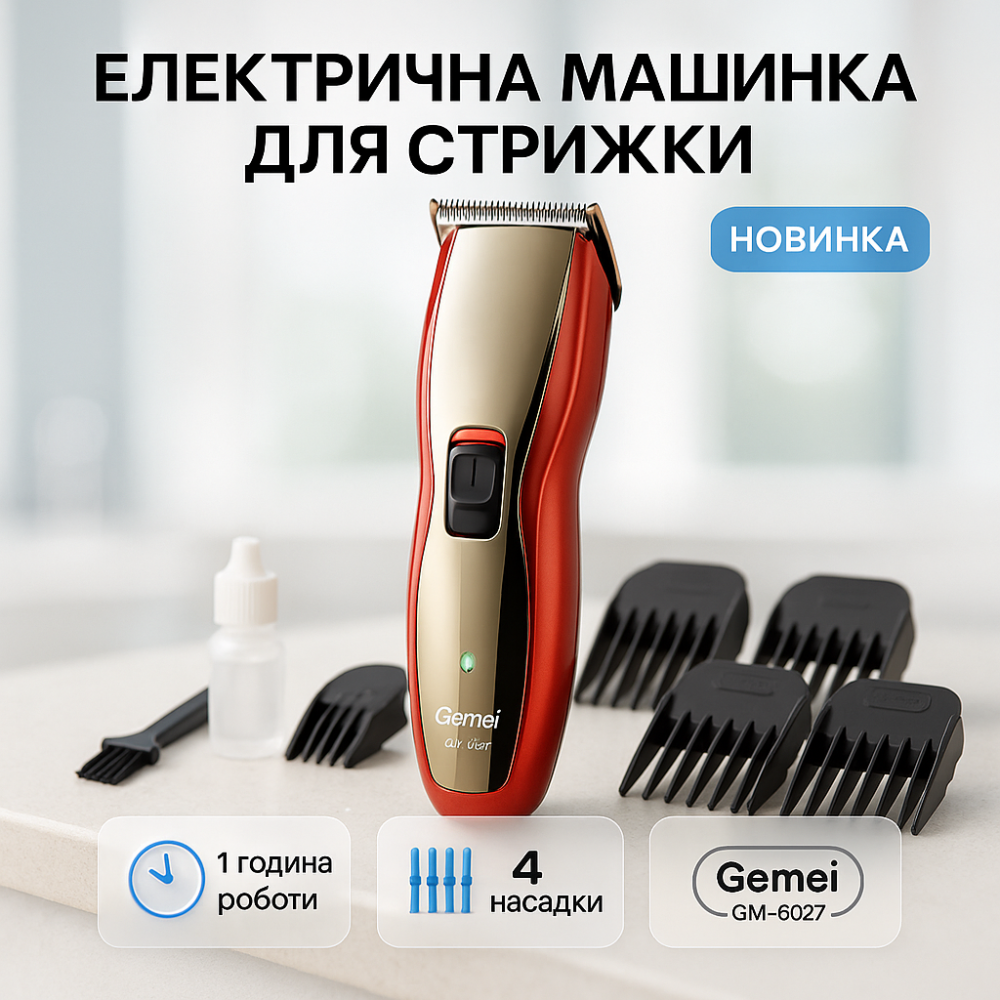 Аккумуляторная машинка для стрижки волос с насадками, Машинка для стрижки волос беспроводная YF-24 Львов - изображение 20