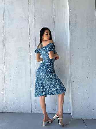 Жіноча стильна романтична сукня в дрібний горошок софт Джинс, 46/48 Одеса