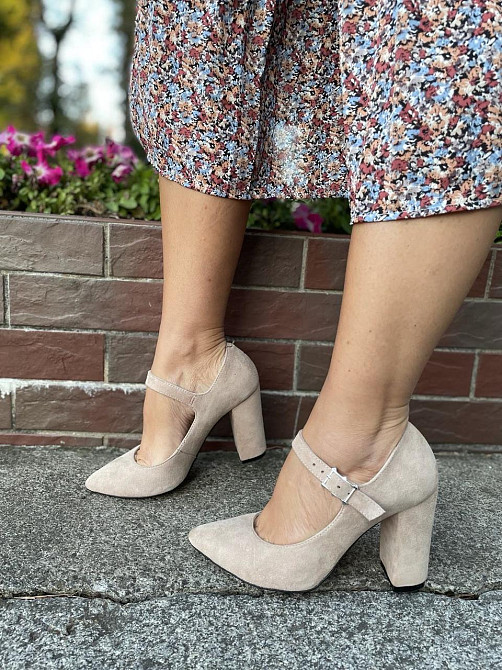 Туфлі жіночі SEE SEVEN пудра натуральна замша каблук 10 см 36р.38р. (3534) Коломия - фото 5