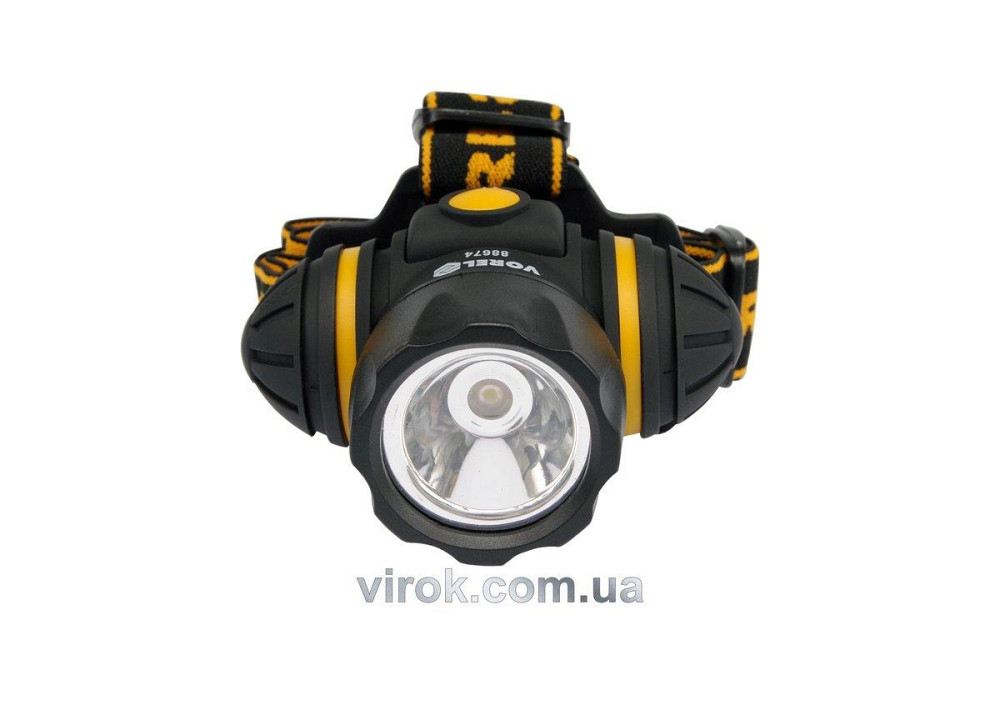 Ліхтар VOREL на чоло, ударостійкий 3-функції, 3 батарейки ААА, 1 LED/ 1 W  [12/48] Одеса - фото 1