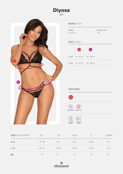 Комплект Obsessive Diyosa set 2-pcs black L/XL Sex Aura Киев - изображение 2