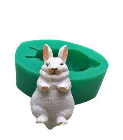 Силиконовый молд Заяц 30 на 50 мм зеленый Киев