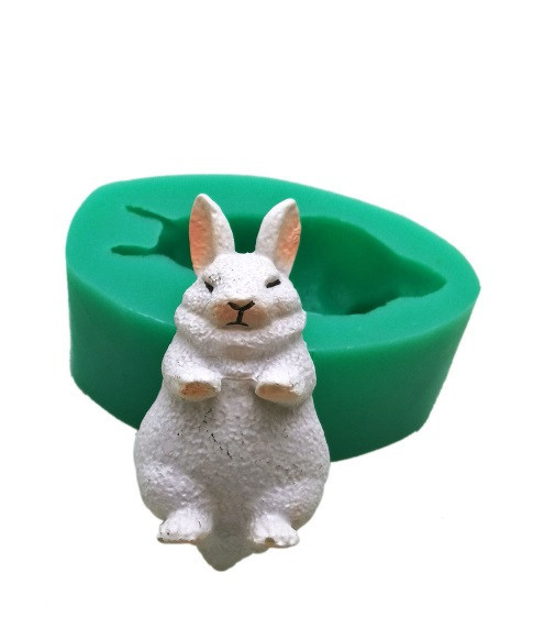 Силиконовый молд Заяц 30 на 50 мм зеленый Киев - изображение 1