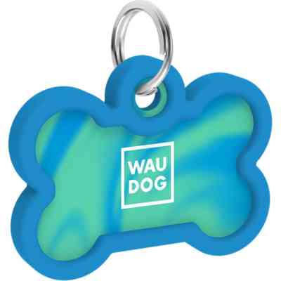 Адресник для тварин WAUDOG Smart ID з QR паспортом "Градієнт блакитний", кістка 40х28 мм (231-4036) Вінниця