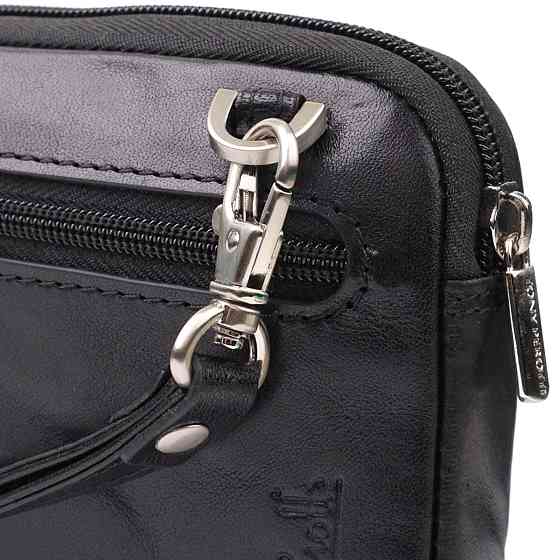 Вместительный мужской клатч из гладкой натуральной кожи Tony Perotti 20858_1 (9405 nero) Черный Киев