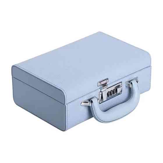 Yiwu Скринька для прикрас з еко шкіри 2 яруси з кодовим замком органайзер для ювелірних виробів Коломыя