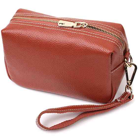 Оригинальная женская сумка с двумя ремнями из натуральной кожи Vintage 22273 Коричневый Киев