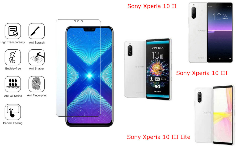 Захисне скло NeoGlass для Sony Xperia 10 II, Xperia 10 III, Xperia 10 III Lite – надпрозоре та стійке Київ - фото 4