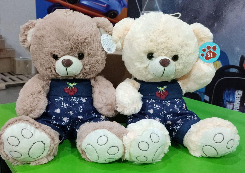 Ведмедик в комбінезоні музичний (2 кольори) 5349/33, шт Киев - изображение 1