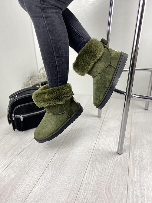 Угги жіночі Bella Paris зелений еко-замша зима ( -77) Коломыя - изображение 7