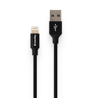 Дата кабель USB 2.0 AM to Lightning 1.0m black ColorWay (CW-CBUL004-BK) Винница - изображение 1