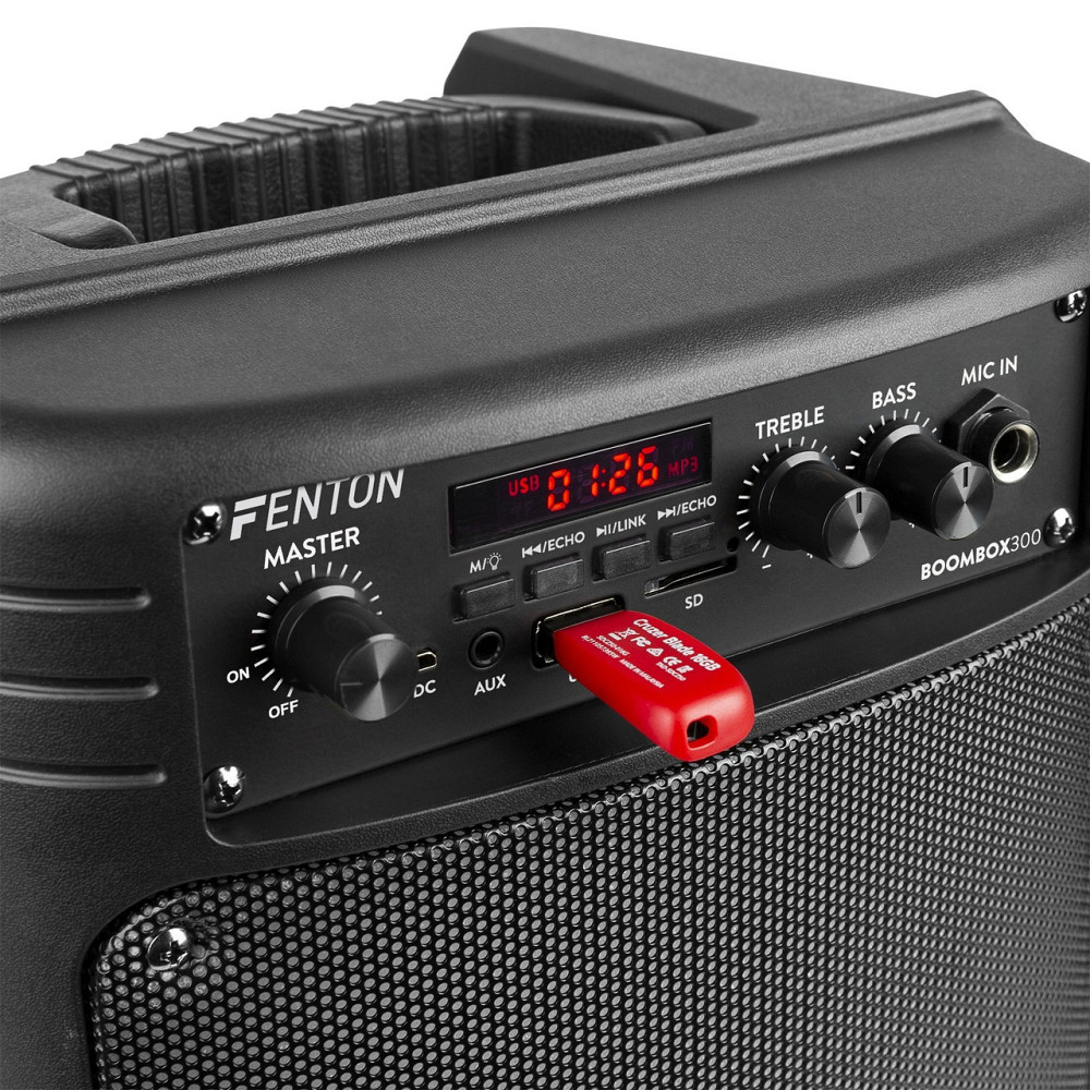FENTON BOOMBOX300 Караоке-колонка для вечірок, 2 x 6,5" 100 Вт макс. AUX/microSD/USB/BT Рівне - фото 5