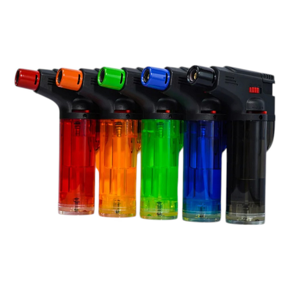 Горелка газовая карманная / Турбо зажигалка / Lighter прозрачная (карамелька-2) Днепр - изображение 3