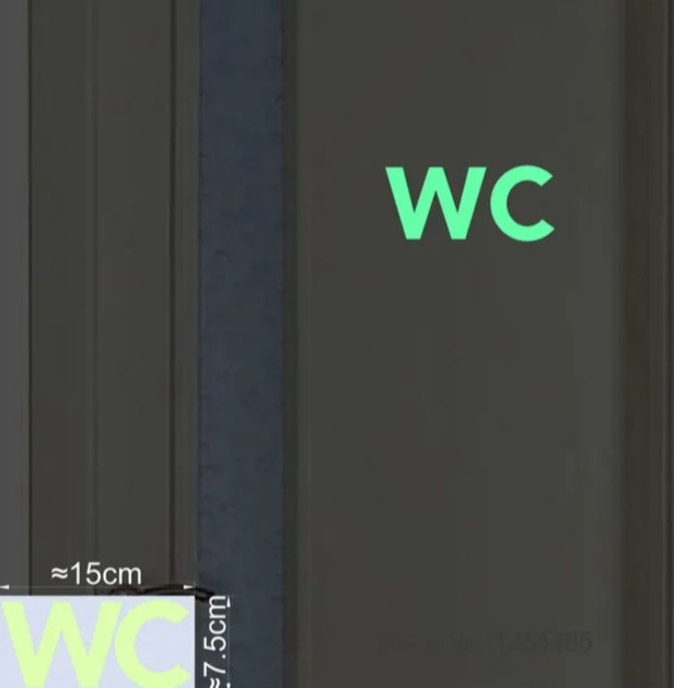 Фосфорна наклейка на туалет 15 на 7 см салатовий Київ - фото 1