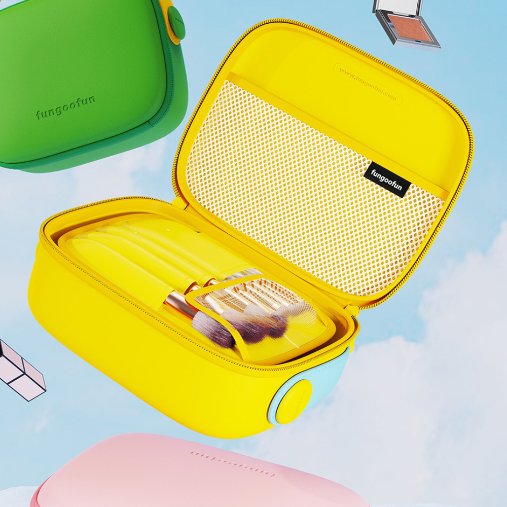 Косметичка Fungoofun силіконова б'юті-чемодан для косметики та аксесуарів, сумочка з ручкою на блискавці, жовта Кам'янець-Подільський - фото 5