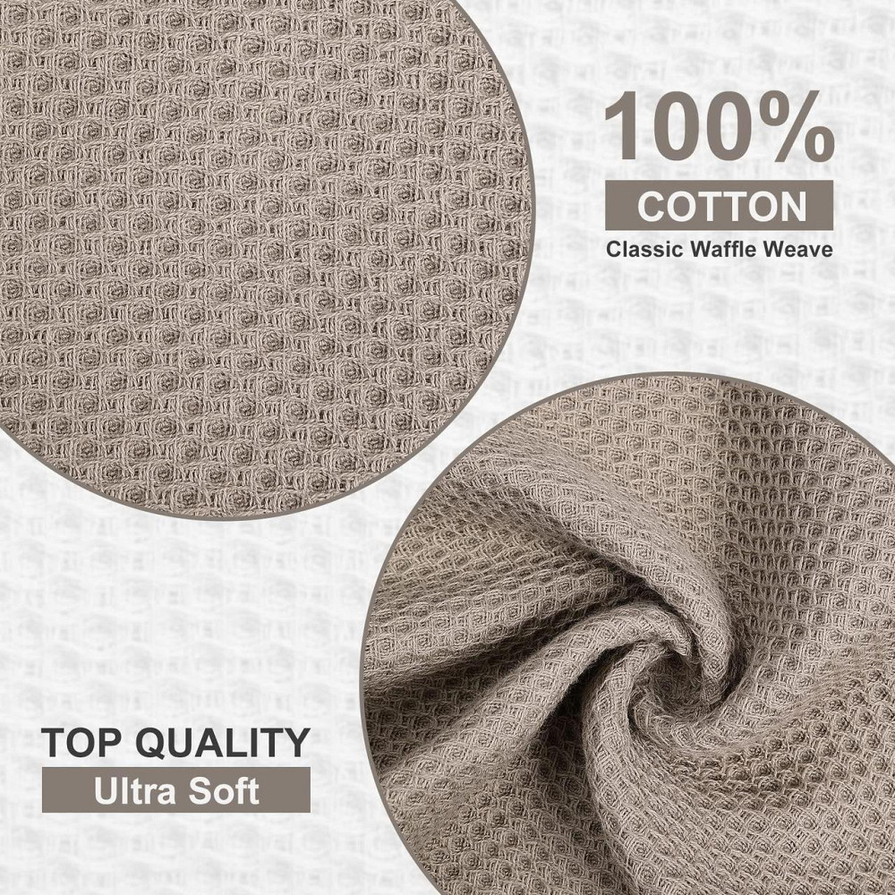 Набір кухонних рушників зі 100% бавовни - Вафельні серветки для кухні 34*34 см  6 шт Кава Буча - фото 2