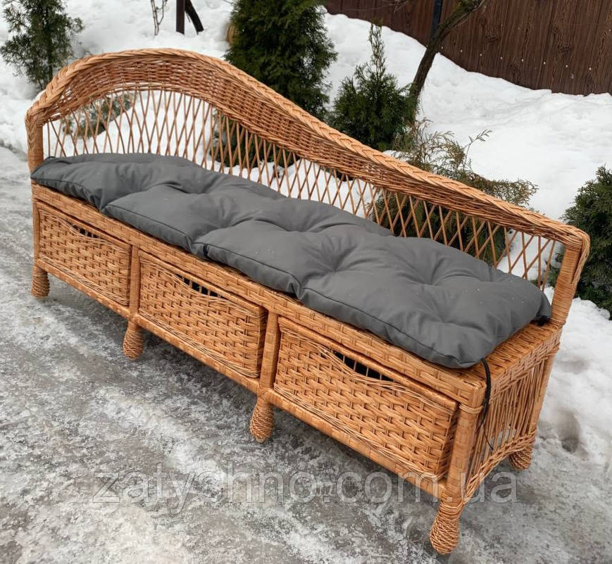 Диван плетеный с шухлядами и подушкой Киев - изображение 8