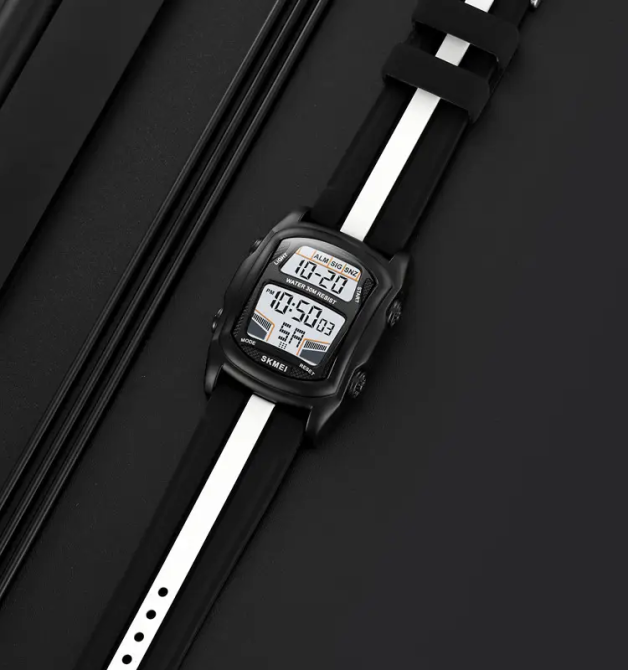 Часы наручные мужские Skmei 2203 (Черный с белым) Винница - изображение 6