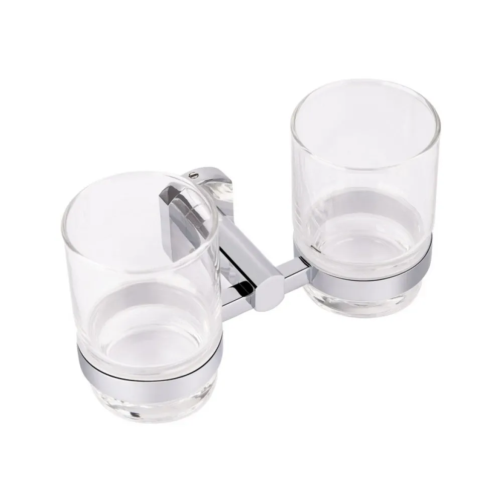 Склянка з тримачем Qtap Liberty настінний подвійний QTLIBCRM1155 Chrome Київ - фото 3