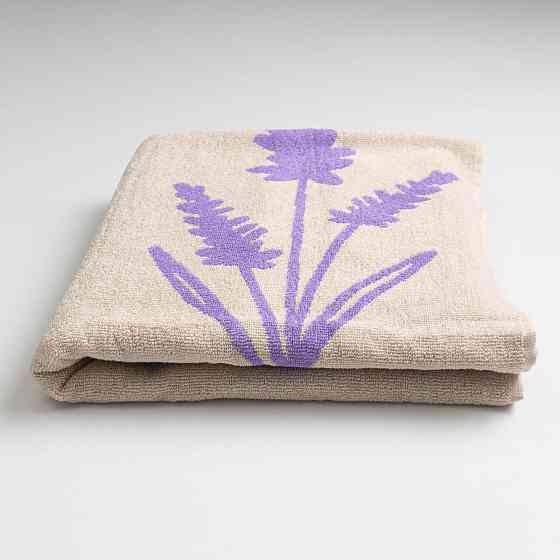 Набір махрових рушників двосторонніх Лаванда 2шт GM Textile 50х90см, 70х140см 400г/м2 (Лавандовий Бежевий) Суми