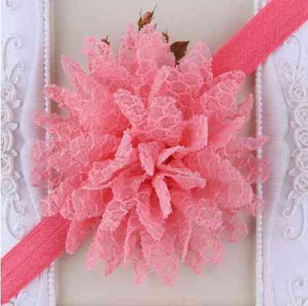 Повязка на голову детская с цветком 40-50 см коралловый Киев